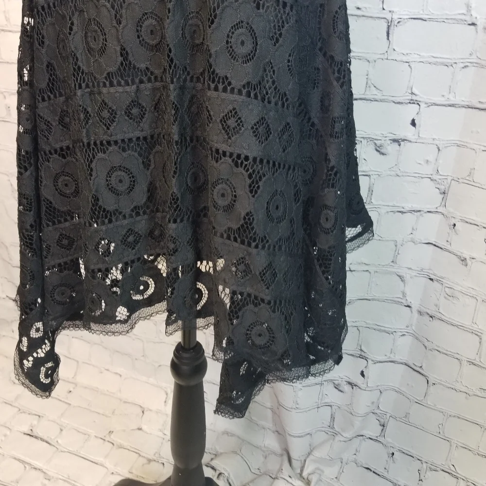 Free People Just Like Honey black lace mini